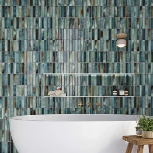 Brick Effect Ceramic Gloss Wall Tile 15x30cm (Borealis Collection)